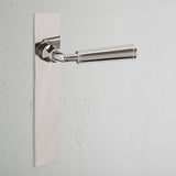 Digby Long Plate Fixed Door Handle - Polished Nickel