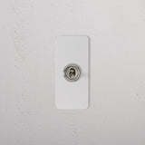 1G Architrave Double Pole Toggle Switch - Paintable Polished Nickel