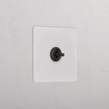 1G Centre Retractive Toggle Switch _ Paintable Bronze