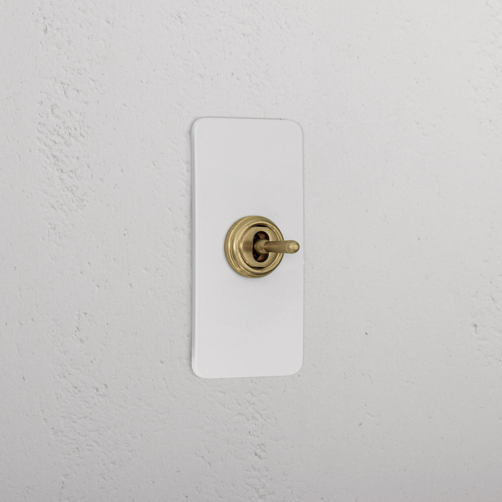 1G Architrave Centre Retractive Toggle Switch - Paintable Antique Brass