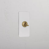 1G Architrave Retractive Toggle Switch _ Paintable Antique Brass