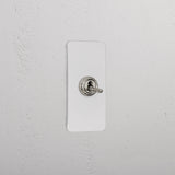 1G Architrave Double Pole Toggle Switch _ Paintable Polished Nickel