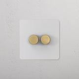 2G Dimmer Switch - Paintable Antique Brass