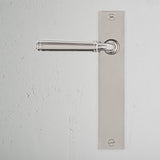 Digby Long Plate Fixed Door Handle - Polished Nickel