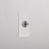 1G Architrave Centre Retractive Toggle Switch _ Paintable Polished Nickel