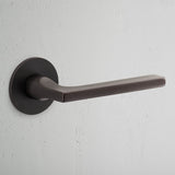 Clayton Flush Rose Fixed Door Handle - Bronze   