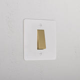 1G Two Way Rocker Switch _ Paintable Antique Brass White