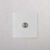 1G Centre Retractive Toggle Switch - Paintable Polished Nickel