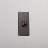 1G Architrave Double Pole Toggle Switch - Bronze
