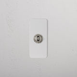 1G Architrave Centre Retractive Toggle Switch - Paintable Polished Nickel