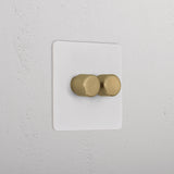 2G Dimmer Switch _ Paintable Antique Brass